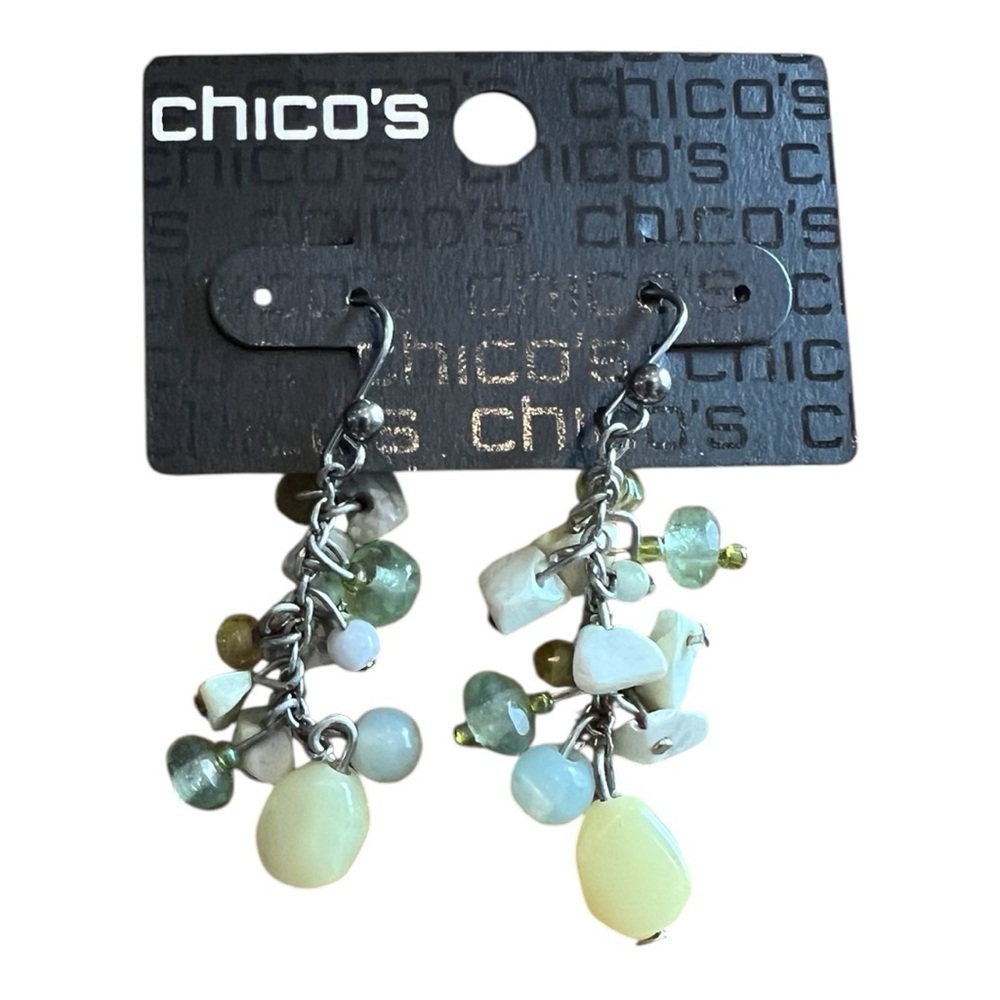 Chico’s Jerilynne Green Dangle Earrings NWT
